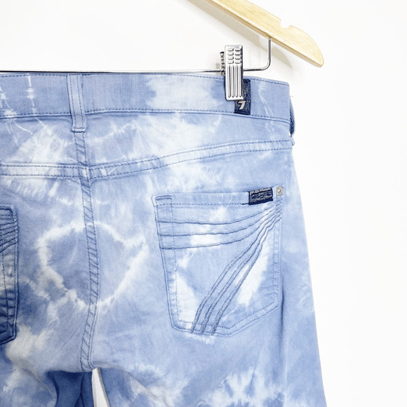 y2k 7 FOR ALL MANKIND CROP DOJO Bleach Dye low rise jeans stretch womens 29 - Picture 5 of 8